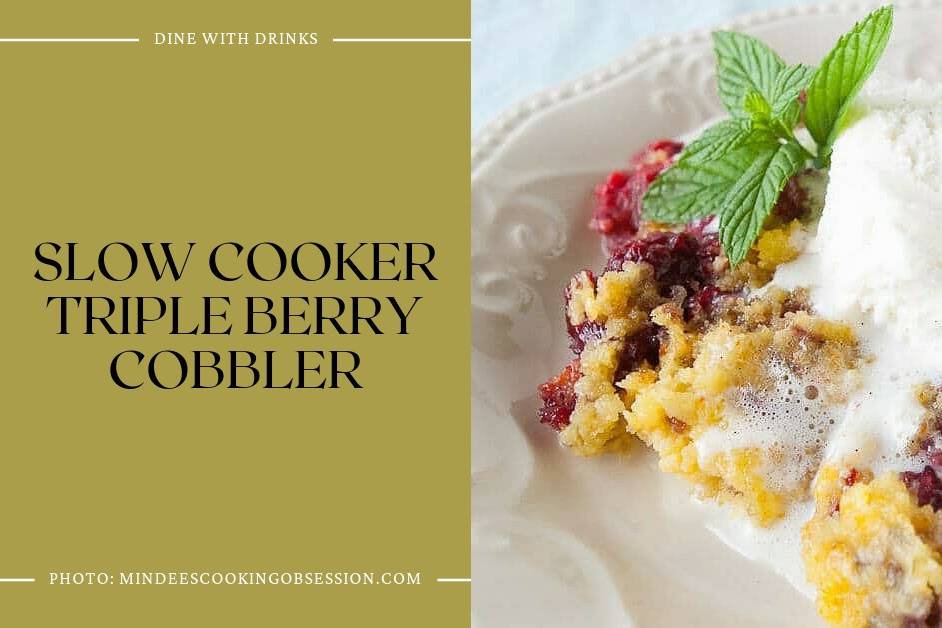 Slow Cooker Triple Berry Cobbler