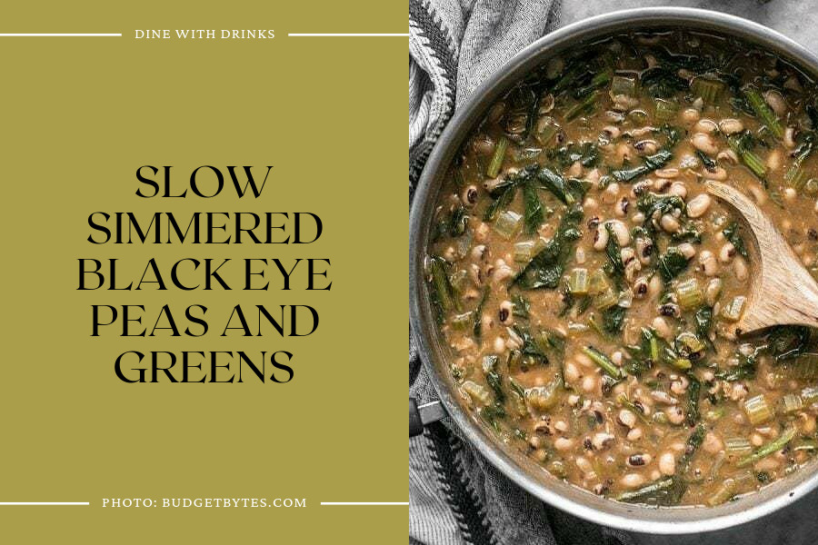 Slow Simmered Black Eye Peas And Greens