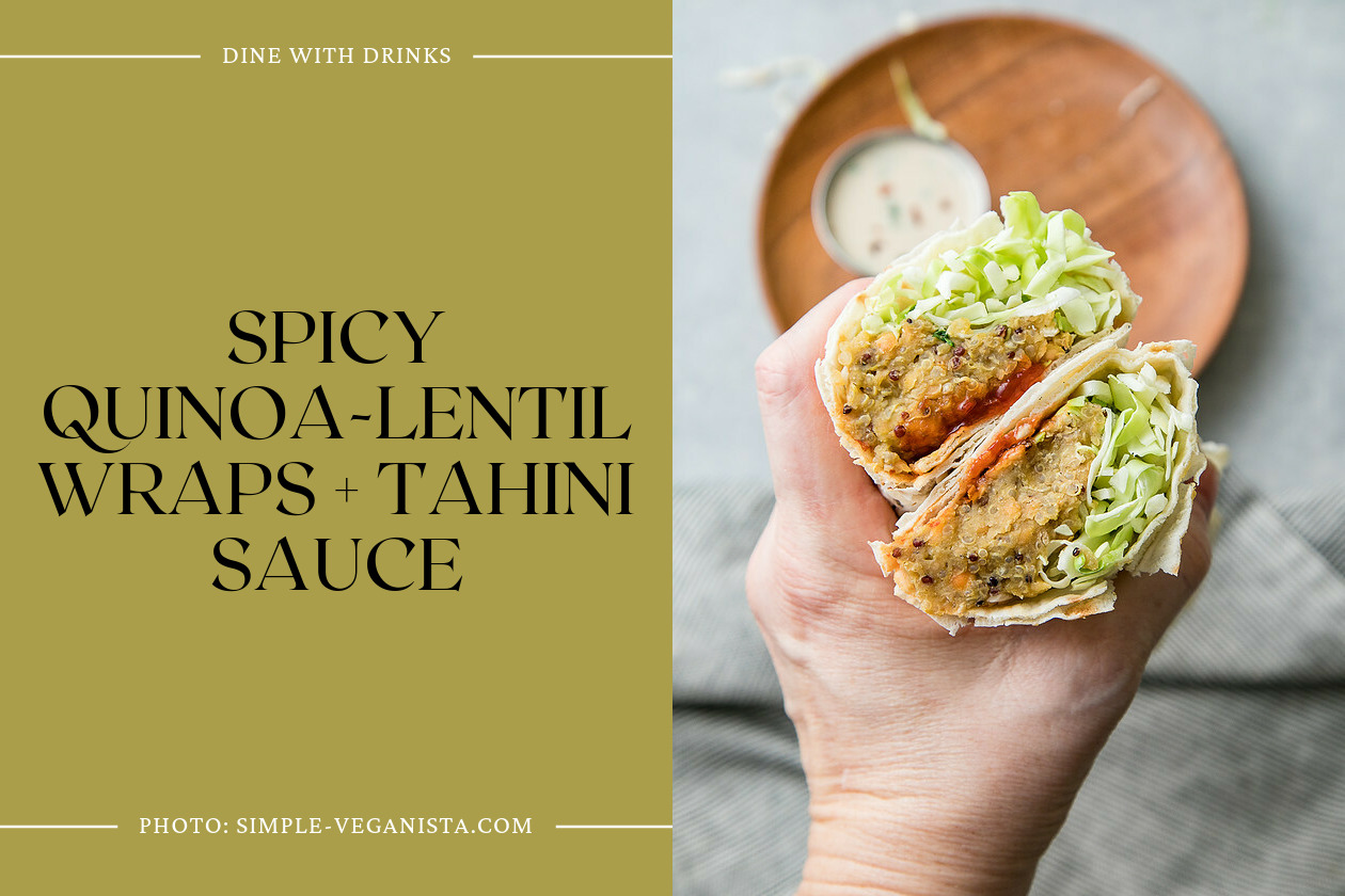 Spicy Quinoa-Lentil Wraps + Tahini Sauce