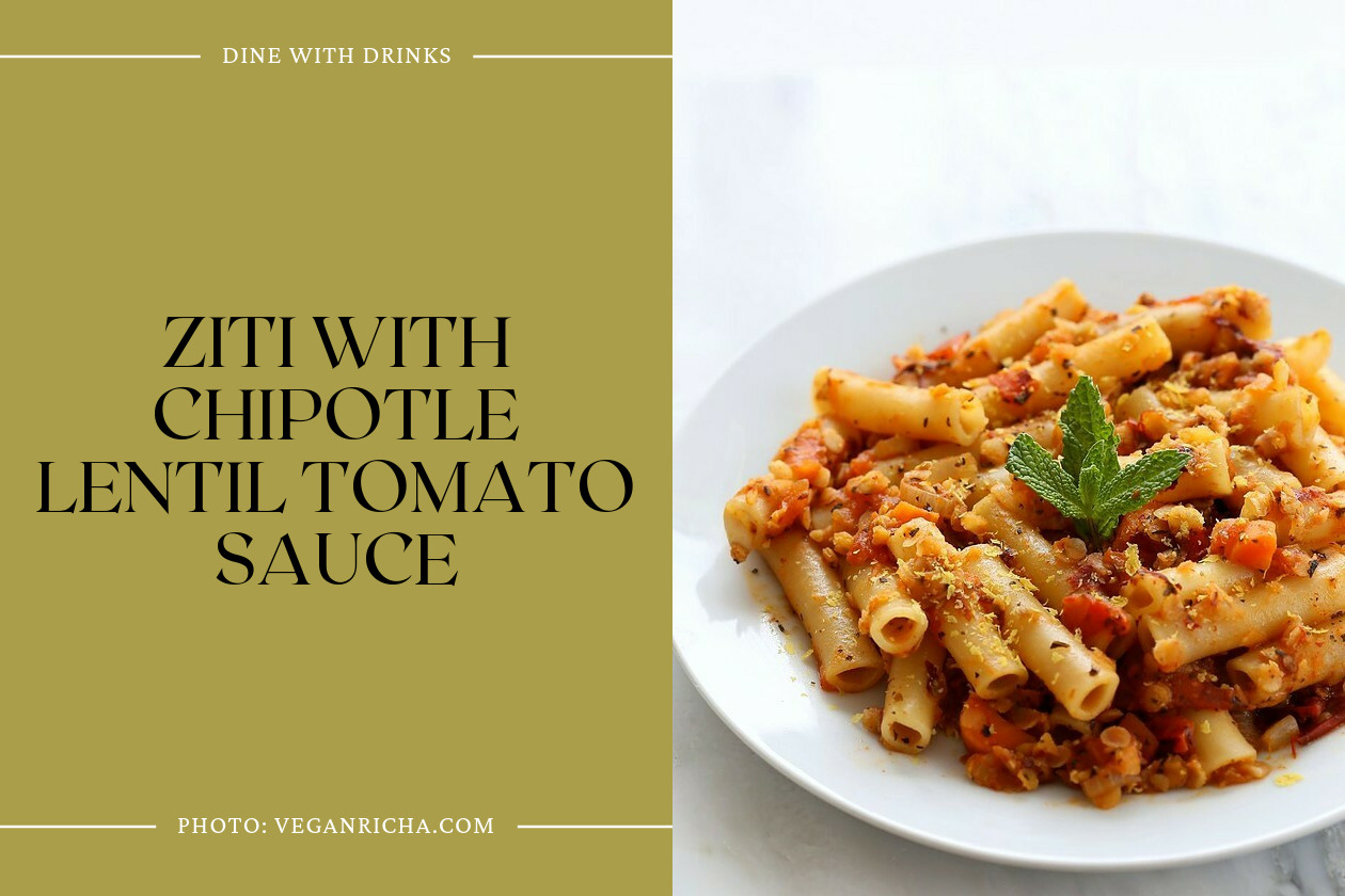 Ziti With Chipotle Lentil Tomato Sauce